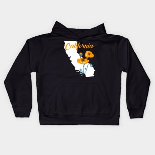 California Poppy State Flower Kids Hoodie